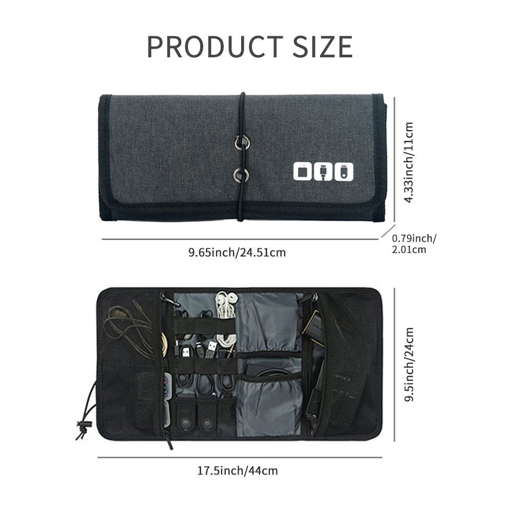 Roll-Organizer für Kabel und Ladegeräte