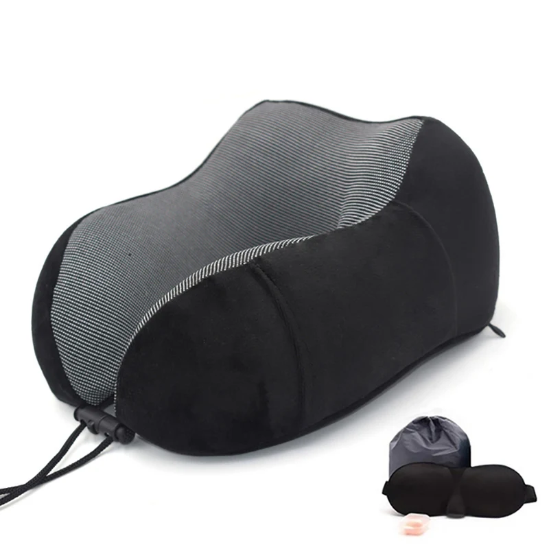 Memory-Foam Nackenkissen mit Reise-Set