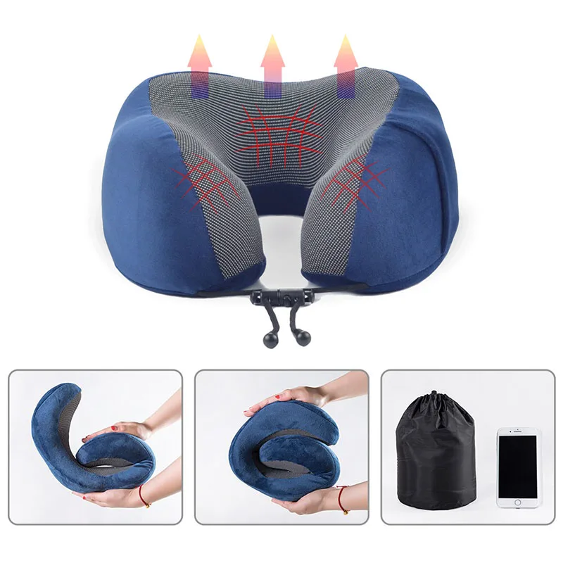 Memory-Foam Nackenkissen mit Reise-Set